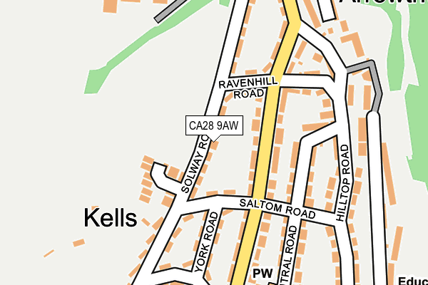 CA28 9AW map - OS OpenMap – Local (Ordnance Survey)