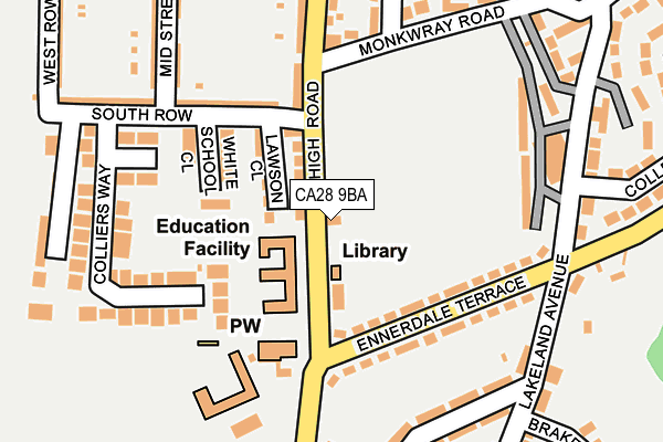 CA28 9BA map - OS OpenMap – Local (Ordnance Survey)