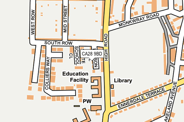 CA28 9BD map - OS OpenMap – Local (Ordnance Survey)