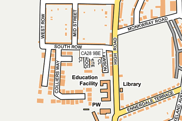 CA28 9BE map - OS OpenMap – Local (Ordnance Survey)