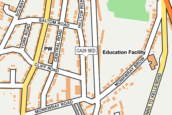 CA28 9ED map - OS OpenMap – Local (Ordnance Survey)