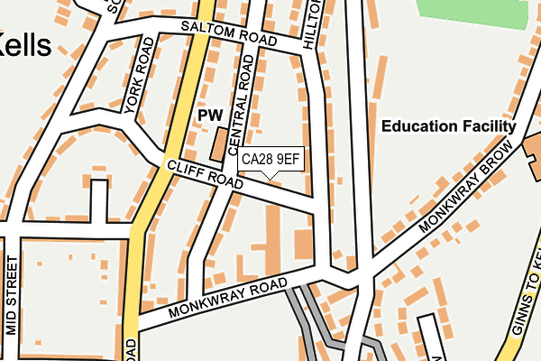 CA28 9EF map - OS OpenMap – Local (Ordnance Survey)