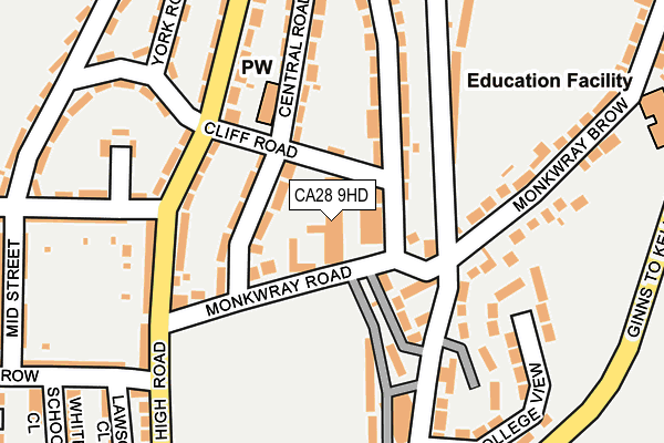 CA28 9HD map - OS OpenMap – Local (Ordnance Survey)