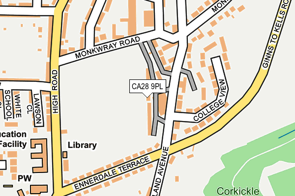 CA28 9PL map - OS OpenMap – Local (Ordnance Survey)