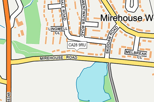 CA28 9RU map - OS OpenMap – Local (Ordnance Survey)