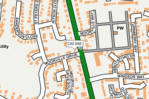 CA3 0AS map - OS OpenMap – Local (Ordnance Survey)