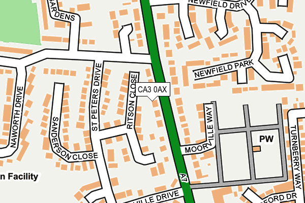 CA3 0AX map - OS OpenMap – Local (Ordnance Survey)