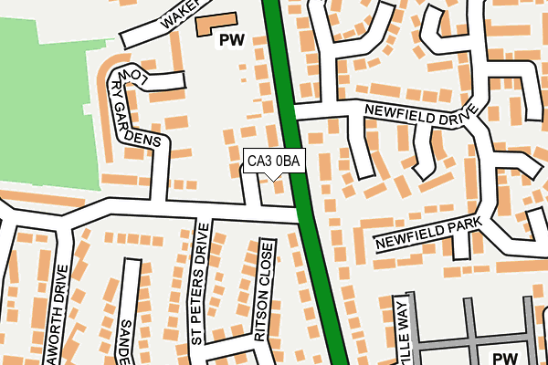 CA3 0BA map - OS OpenMap – Local (Ordnance Survey)