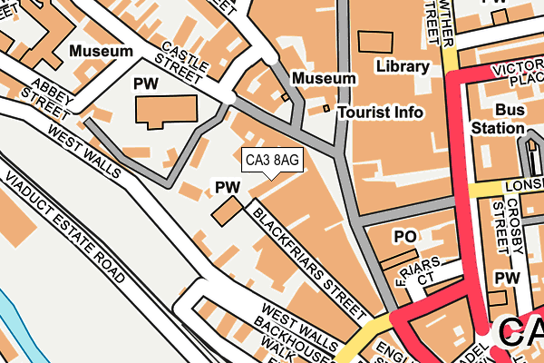 CA3 8AG map - OS OpenMap – Local (Ordnance Survey)