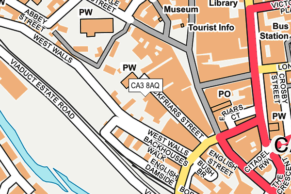 CA3 8AQ map - OS OpenMap – Local (Ordnance Survey)