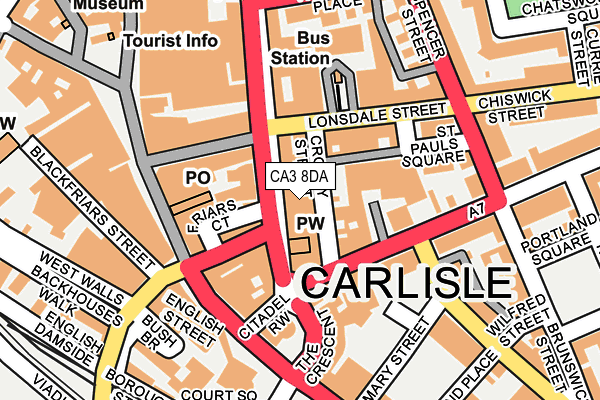 CA3 8DA map - OS OpenMap – Local (Ordnance Survey)