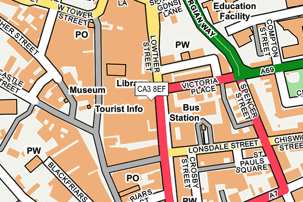 CA3 8EF map - OS OpenMap – Local (Ordnance Survey)