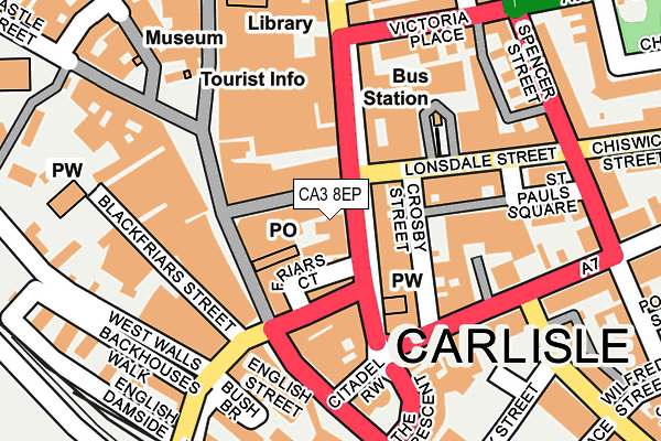 CA3 8EP map - OS OpenMap – Local (Ordnance Survey)