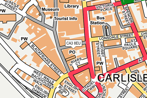 CA3 8EU map - OS OpenMap – Local (Ordnance Survey)