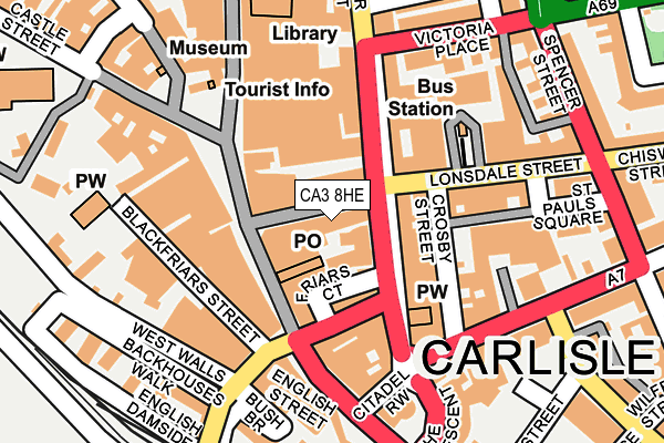 CA3 8HE map - OS OpenMap – Local (Ordnance Survey)