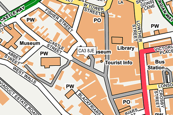 CA3 8JE map - OS OpenMap – Local (Ordnance Survey)