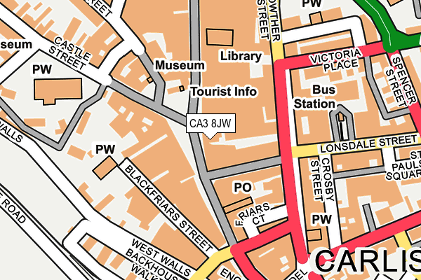 CA3 8JW map - OS OpenMap – Local (Ordnance Survey)