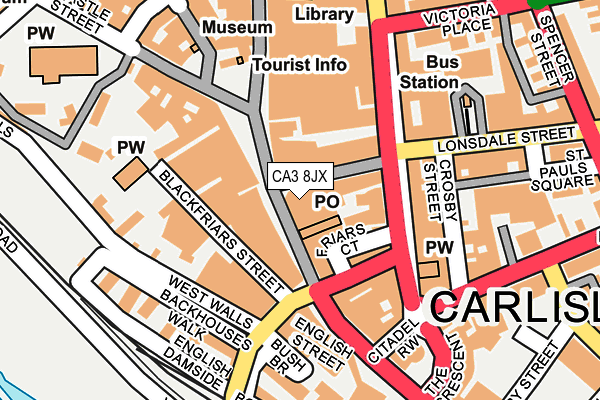 CA3 8JX map - OS OpenMap – Local (Ordnance Survey)