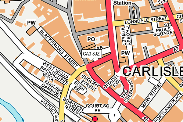 CA3 8JZ map - OS OpenMap – Local (Ordnance Survey)