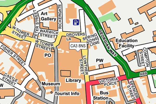 CA3 8NS map - OS OpenMap – Local (Ordnance Survey)