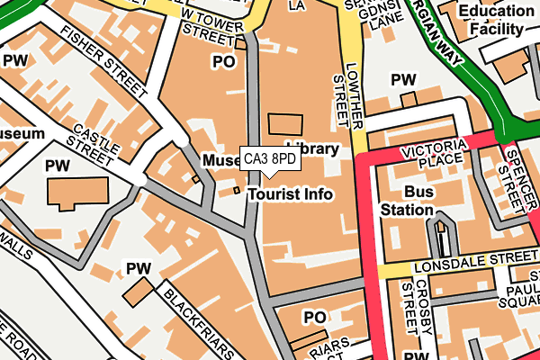 CA3 8PD map - OS OpenMap – Local (Ordnance Survey)