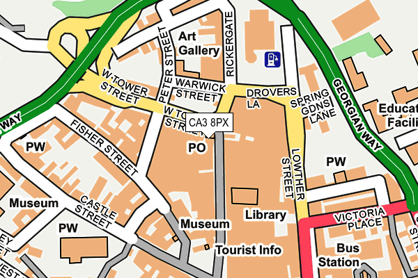 CA3 8PX map - OS OpenMap – Local (Ordnance Survey)