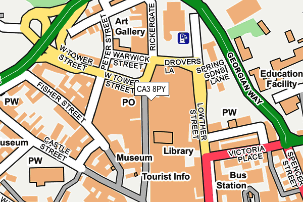 CA3 8PY map - OS OpenMap – Local (Ordnance Survey)
