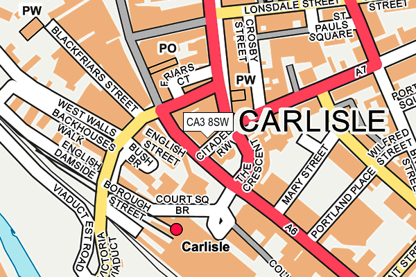 CA3 8SW map - OS OpenMap – Local (Ordnance Survey)