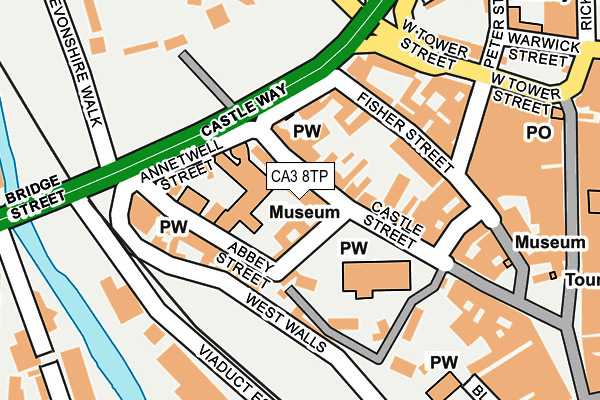 Map of TULLIE HOUSE MUSEUM AND ART GALLERY TRUST (TRADING) LIMITED at local scale