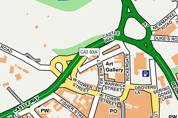 CA3 8XA map - OS OpenMap – Local (Ordnance Survey)