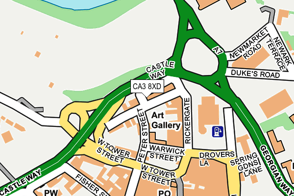 CA3 8XD map - OS OpenMap – Local (Ordnance Survey)