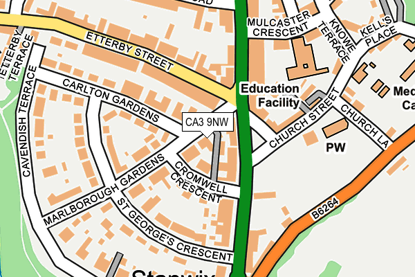 CA3 9NW map - OS OpenMap – Local (Ordnance Survey)