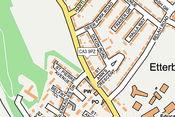 CA3 9PZ map - OS OpenMap – Local (Ordnance Survey)
