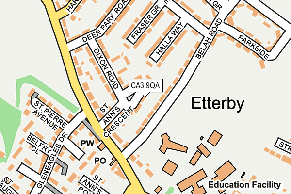 CA3 9QA map - OS OpenMap – Local (Ordnance Survey)