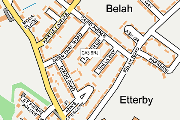 CA3 9RJ map - OS OpenMap – Local (Ordnance Survey)