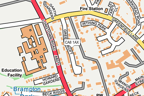 CA8 1AX map - OS OpenMap – Local (Ordnance Survey)