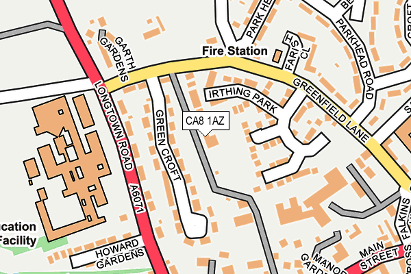 CA8 1AZ map - OS OpenMap – Local (Ordnance Survey)