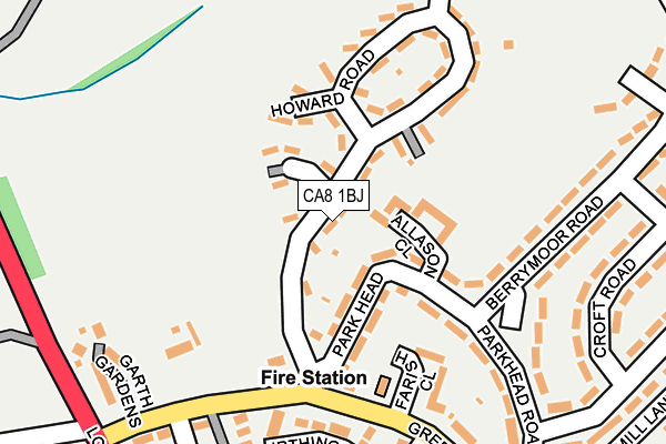 CA8 1BJ map - OS OpenMap – Local (Ordnance Survey)