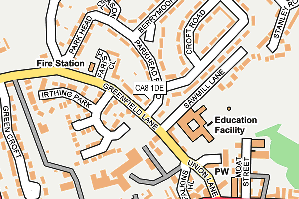 CA8 1DE map - OS OpenMap – Local (Ordnance Survey)