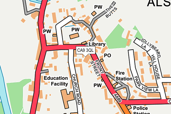 CA9 3QL map - OS OpenMap – Local (Ordnance Survey)