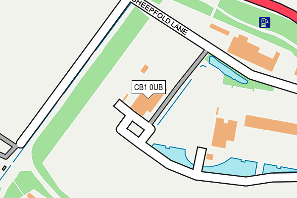 CB1 0UB map - OS OpenMap – Local (Ordnance Survey)