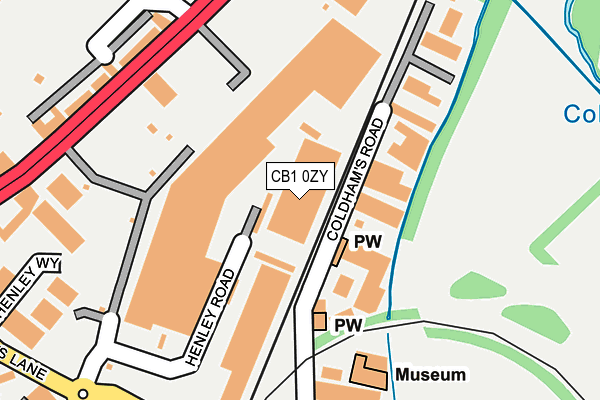 CB1 0ZY map - OS OpenMap – Local (Ordnance Survey)