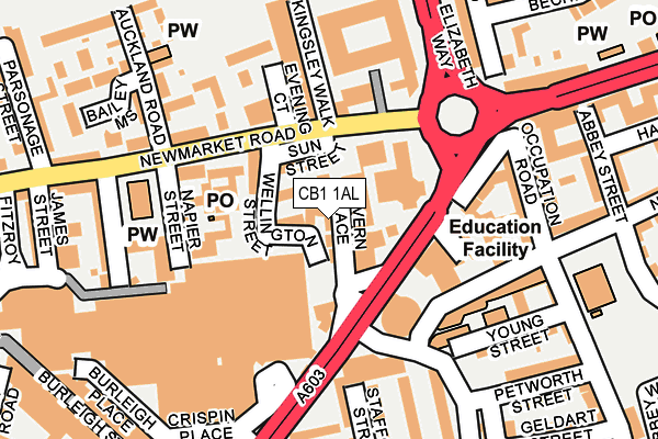 CB1 1AL map - OS OpenMap – Local (Ordnance Survey)