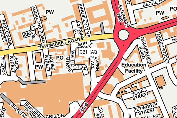 CB1 1AQ map - OS OpenMap – Local (Ordnance Survey)