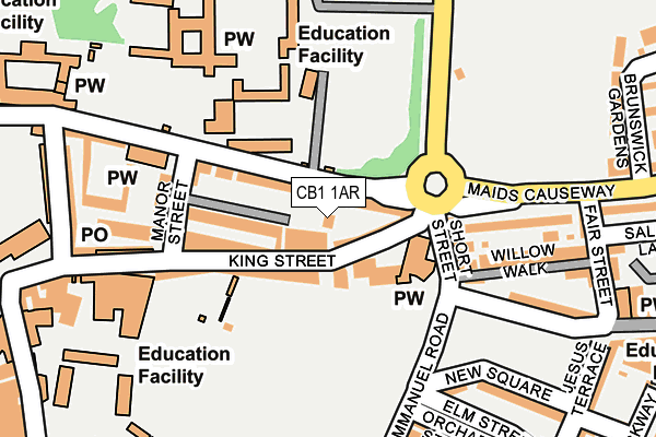 CB1 1AR map - OS OpenMap – Local (Ordnance Survey)