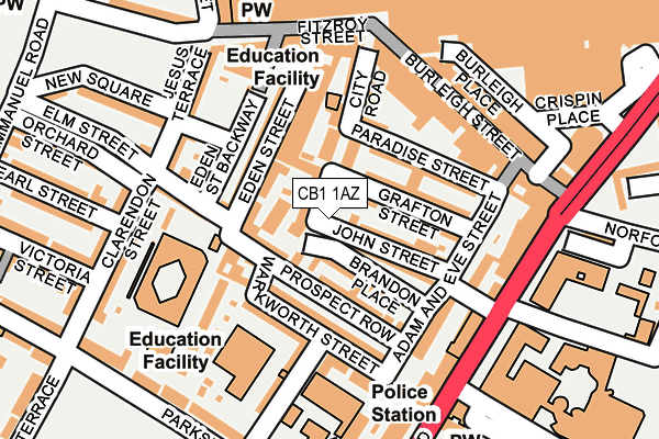 CB1 1AZ map - OS OpenMap – Local (Ordnance Survey)