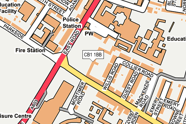CB1 1BB map - OS OpenMap – Local (Ordnance Survey)
