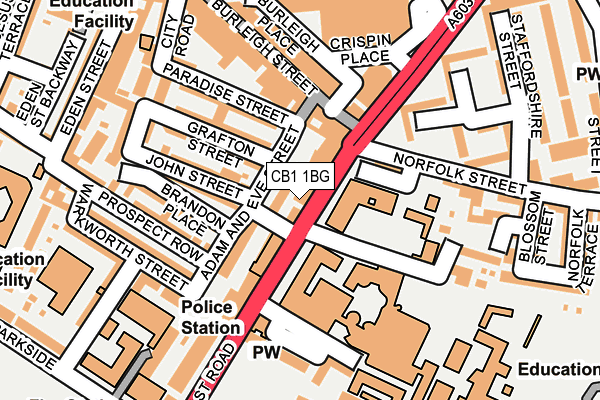 CB1 1BG map - OS OpenMap – Local (Ordnance Survey)