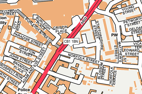 CB1 1BN map - OS OpenMap – Local (Ordnance Survey)