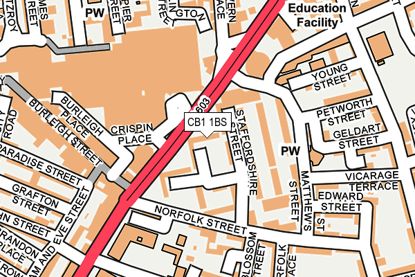 CB1 1BS map - OS OpenMap – Local (Ordnance Survey)